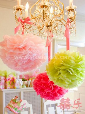 Paper Pom Pom Decor (Many Colors available) ~50% OFF